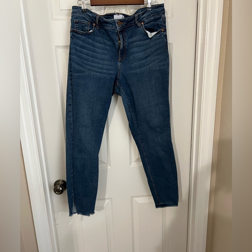 Loft curvy skinny split hem jeans